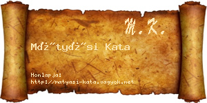 Mátyási Kata névjegykártya